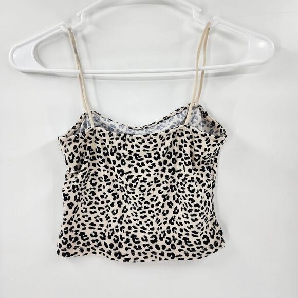 Cheetah crop top tank small cream - Picture 2 of 3